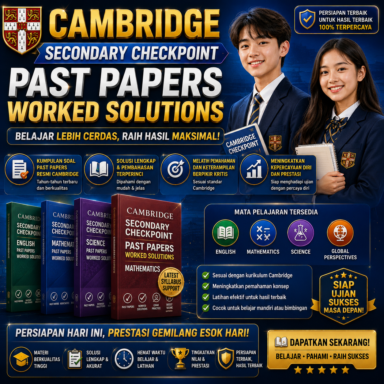 CAMBRIDGE SECONDARY CHECKPOINT PAST PAPERS WORKED SOLUTIONS